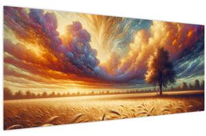 Tablou – Arbore pe câmp (120x50 cm)