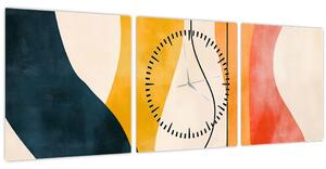 Tablou - Ilustrație colorată minimalistă II. (cu ceas) (90x30 cm)