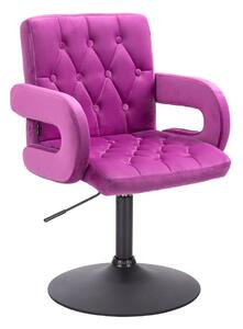 HR8404N Scaun Catifea Fucsia cu Bază Neagră