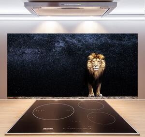 Panou sticlă decorativa bucătărie Leul pe fondul de stele
