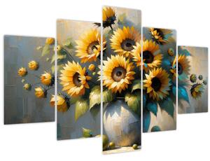 Tablou – Vază cu floarea-soarelui (150x105 cm)