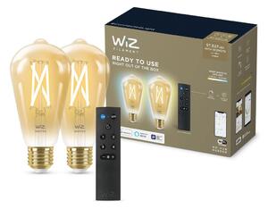 SET 2x bec LED dimabil WiZ ST64 E27/7W/230V 2000-5000K CRI 90 Wi-Fi + telecomandă