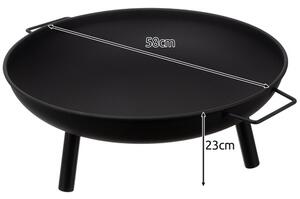 Vatră de grădină XXL cu mânere și trepied