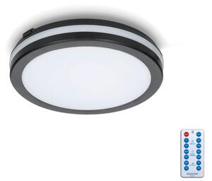 Plafonieră LED cu senzor pentru baie LED/12W/230V IP65 d. 20 cm negru + telecomandă