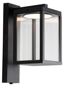 Lanterna de perete de exterior neagra cu LED si senzor de crepuscul - Ferdinand