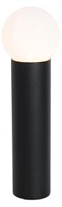Lampa de exterior pe picioare neagra cu sticla opal 50 cm IP44 - Huma