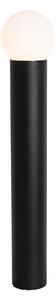 Lampa de exterior pe picioare neagra cu sticla opal 80 cm IP44 - Huma