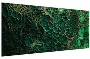 Tablou - Imagine microscopică verde (120x50 cm)
