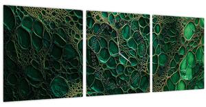 Tablou - Imagine microscopică verde (cu ceas) (90x30 cm)