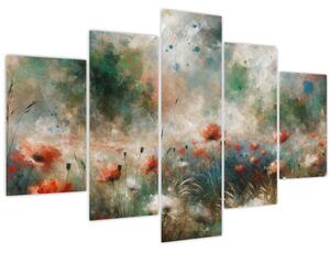 Tablou – Abstracție de câmp cu maci (150x105 cm)