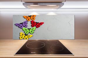 Sticlă pentru bucătărie fluturi colorat