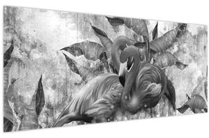 Tablou - Graffiti cu flamingo (120x50 cm)