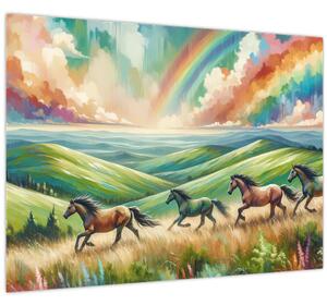 Tablou – Cai galopând prin peisaj (70x50 cm)