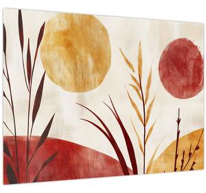 Tablou - Plante și cercuri (70x50 cm)