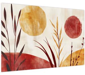 Tablou - Plante și cercuri (90x60 cm)