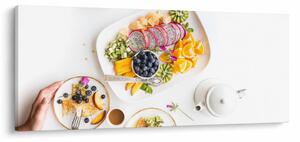 Tablou cu farfurie cu fructe pe masă (120x50 cm)