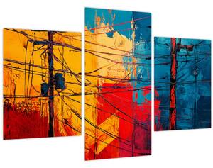 Tablou - Linii electrice abstracte (90x60 cm)
