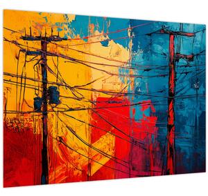 Tablou - Linii electrice abstracte (70x50 cm)