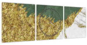 Tablou - Marmură verde N⁰2 (cu ceas) (90x30 cm)
