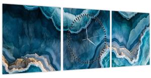 Tablou - Detaliu de acvamarin (cu ceas) (90x30 cm)