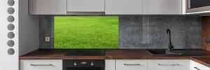Panou sticlă bucătărie iarbă verde