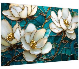 Tablou - Vitraliu cu magnolie (90x60 cm)
