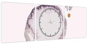 Tablou - Minimalism violet N⁰4 (cu ceas) (90x30 cm)