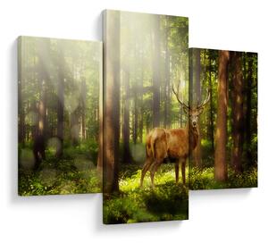 Tablou cu cerbul în pădure (90x60 cm)