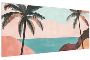 Tablou - Palmieri la mare (120x50 cm)