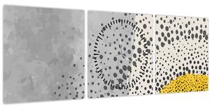 Tablou - pictură abstractă de plajă N⁰3 (cu ceas) (90x30 cm)