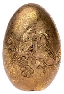 Ou decorativ auriu cu păsări, 6 x 10 cm