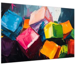 Tablou - Cuburi colorate (90x60 cm)