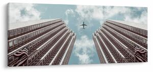 Tablou cuavion între clădiri (120x50 cm)