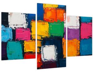 Tablou - Pictură cu pătrate colorate (90x60 cm)