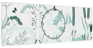 Tablou - Vector pajiște (cu ceas) (90x30 cm)