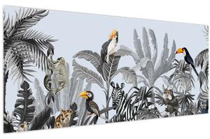 Tablou - Jungla ilustrată (120x50 cm)