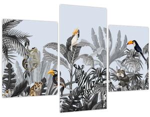 Tablou - Jungla ilustrată (90x60 cm)