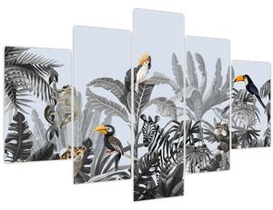 Tablou - Jungla ilustrată (150x105 cm)