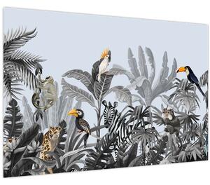 Tablou - Jungla ilustrată (90x60 cm)