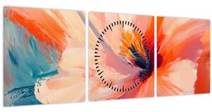 Tablou - Floare pictată (cu ceas) (90x30 cm)