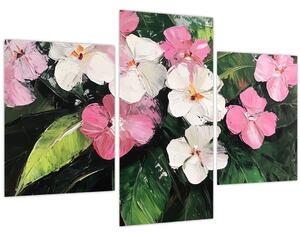 Tablou - Flori roz și albe (90x60 cm)
