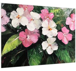 Tablou - Flori roz și albe (70x50 cm)