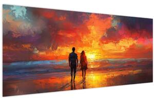 Tablou - Plimbare pe plajă (120x50 cm)
