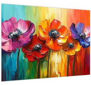 Tablou - Cinci flori colorate (70x50 cm)
