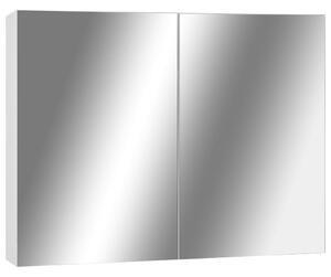 Dulap de baie cu oglindă, alb, 80x15x60 cm, MDF