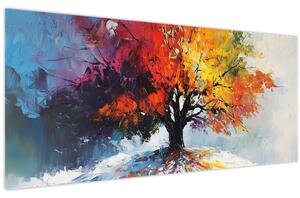 Tablou - Copac multicolor (120x50 cm)
