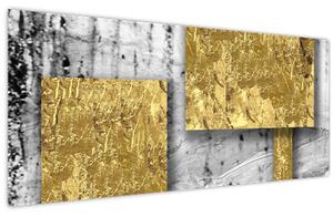Tablou - Pătrate de aur N⁰3 (120x50 cm)