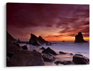 Tablou cu apus de soare pe mal (70x50 cm)