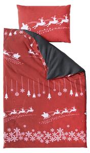 Lenjerie de pat din microplus ORNAMENTE ALBE rosie Dimensiune lenjerie de pat: 70 x 90 cm | 140 x 200 cm