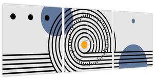 Tablou - Abstracție minimalistă N⁰1 (cu ceas) (90x30 cm)